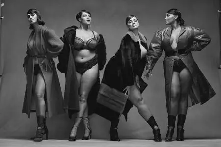 Alva Claire, Ashley Graham, Jill Kortleve & Paloma Elsesser by Ethan James Green for Vogue Italia December 2020