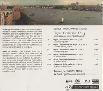 George Frideric Handel - Academy of Ancient Music / Richard Egarr - Organ Concertos Op.4 (2008) {Hybrid-SACD // ISO & FLAC}