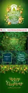 Vectors - Green Christmas Backgrounds Mix