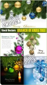 Branch of xmas tree - Stock Vector
