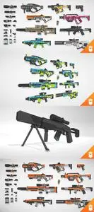 SciFi Gun Pack Low-poly 3D model