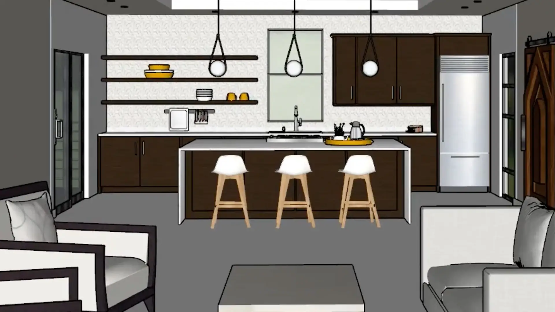 sketchup interior kitchen