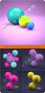 Abstract 3d render sphere ball vector background