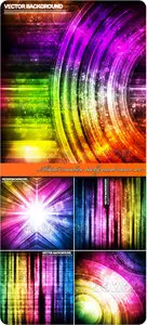 Abstract rainbow background vector set 2