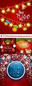 Vectors - Red Christmas Backgrounds Set 2