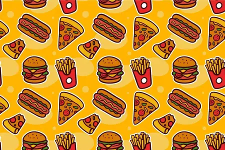 EE - Fast Food Junk Food Seamless Pattern Q9H8D6R