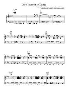 Lose yourself to dance - Daft Punk (Piano-Vocal-Guitar (Piano Accompaniment))