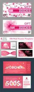 Vectors - Gift Pink Voucher Templates