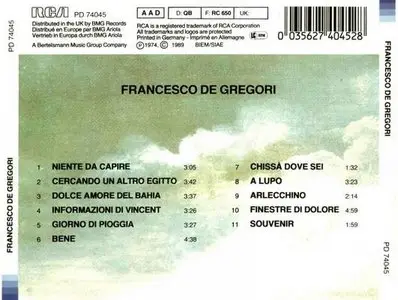 Francesco De Gregori - Francesco de Gregori  (1974)