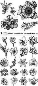 Vectors - Floral Decoration Elements Mix 33
