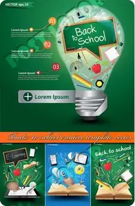 Back to school creative template vector