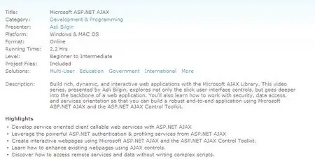 Total Training - Microsoft ASP.NET AJAX WITH PROJECT FILE