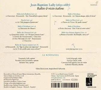 Fabio Bonizzoni, La Risonanza - Jean-Baptiste Lully: Ballets et récits italiens (2009)