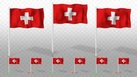 Switzerland Flag Map Pointers 1378002