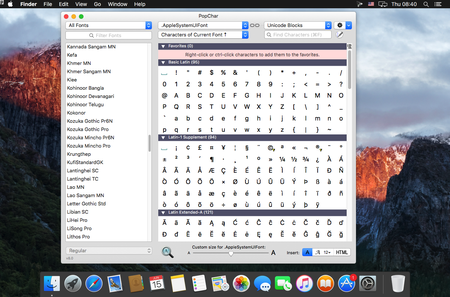 PopChar X 8.0 MacOSX