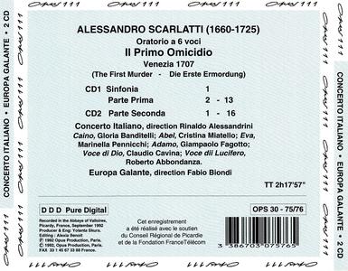 Fabio Biondi, Rinaldo Alessandrini - Alessandro Scarlatti: Cain overo Il Primo Omicidio (1992)