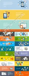 Templates flat business concept vector 2