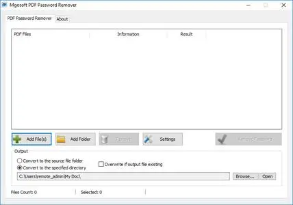 Mgosoft PDF Password Remover 10.0.0