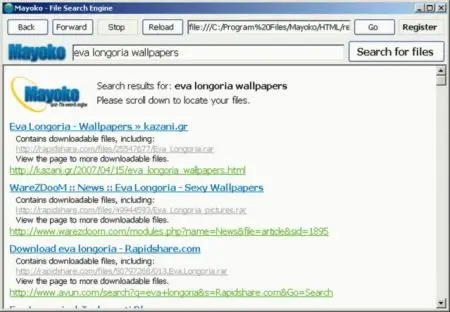 Mayoko 1.1.5 - RapidShare Search Engine