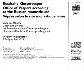 Monastère Bénédictin Chevetogne - Russische Klostervesper (2011)