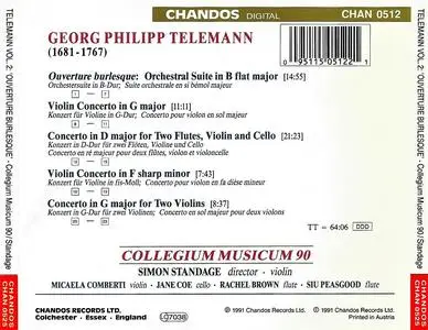 Simon Standage, Collegium Musicum 90 - Georg Philipp Telemann: Overture Burlesque, Vol. 2 (1991)