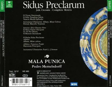 Pedro Memelsdorff, Mala Punica - Sidus Preclarum: The complete motets of Johannes Ciconia (1998)