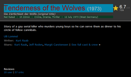 Die Zärtlichkeit der Wölfe / Tenderness of the Wolves (1973)