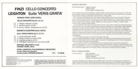 Gerald Finzi: Cello Concerto, Kenneth Leighton: Suite "Veris Gratia" (1986)