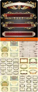 Vintage frameworks vector set 5
