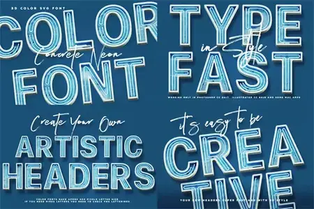 Concrete Neon - Color SVG Font OTF