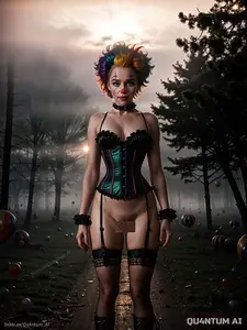 AI Emilia Clarke - Halloween Creepy Clown Cosplay (AI Generated)