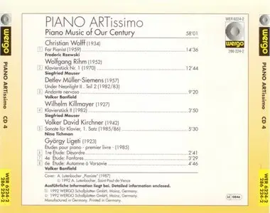 PIANO ARTissimo - Piano Music of Our Century - CD 4 (1992)