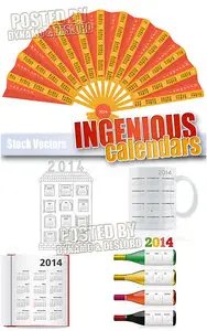 Ingenious calendars 2014 - Stock Vectors