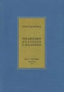 Enrico Quaresima - Vocabolario anaunico e solandro