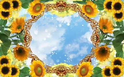 Sunflowers Frame for Photoshop