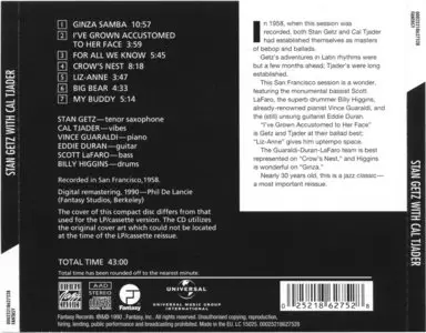 Stan Getz with Cal Tjader (1958, remastered) [lossless]