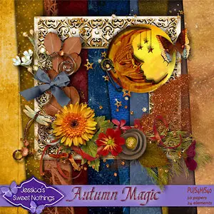Scrap Kit: Autumn Magic & 2 Autumn Clusters