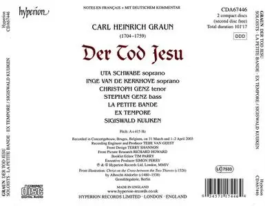 Sigiswald Kuijken, La Petite Bande, Ex Tempore - Carl Heinrich Graun: Der Tod Jesu (2004)