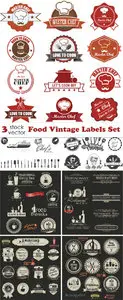 Vectors - Food Vintage Labels Set