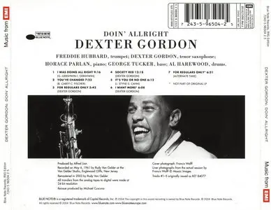 Dexter Gordon - Doin' Allright (1961) {2004 Rudy Van Gelder Remaster}
