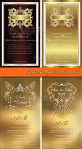 Invitation gold card vector