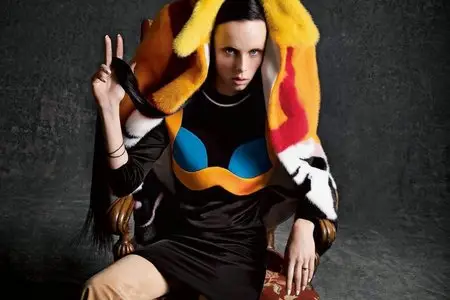 Edie Campbell topless by Inez van Lamsweerde & Vinoodh Matadin for Vоgue Paris March 2014