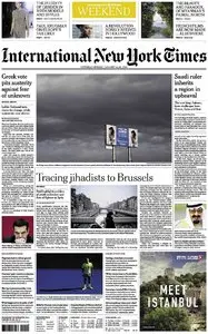 International New York Times - Saturday-Sunday, 24-25 January 2015