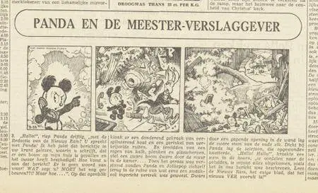 Kranten Strips 00 Panda V033 Panda En De Meester Verslaggever Haarlems Dagblad 1953