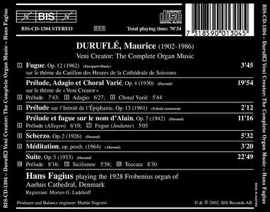 Hans Fagius - Maurice Durufle: Veni Creator - The Complete Organ Music (2002)