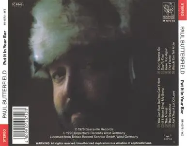 Paul Butterfield - Put It In Your Ear (1976) [Repertoire, RR 4075-WZ] Repost