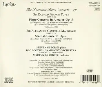 Steven Osborne, Martyn Brabbins - The Romantic Piano Concerto Vol. 19: Tovey & Mackenzie: Piano Concertos (1998)
