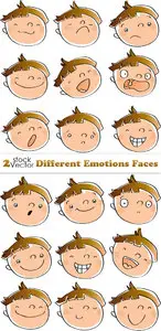 Vectors - Different Emotions Faces