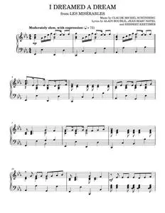 I Dreamed A Dream - Claude-Michel Schonberg, Glee Cast, Les Miserables Musical (Piano Solo)