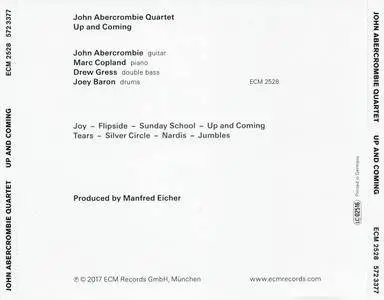 John Abercrombie Quartet - Up and Coming (2017) {ECM 2528}